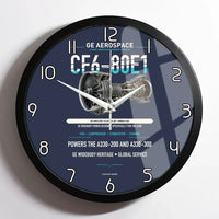 Thumbnail for CF6-80E1 design on navy blue framed wall clock