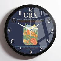 Thumbnail for Federico García Lorca Granada-Jaén Airport (GRX) design on navy blue framed wall clock