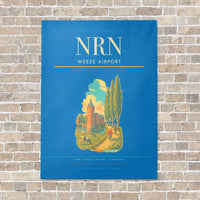 Thumbnail for Weeze Airport NRN vertical canvas print - no frame - turquoise background