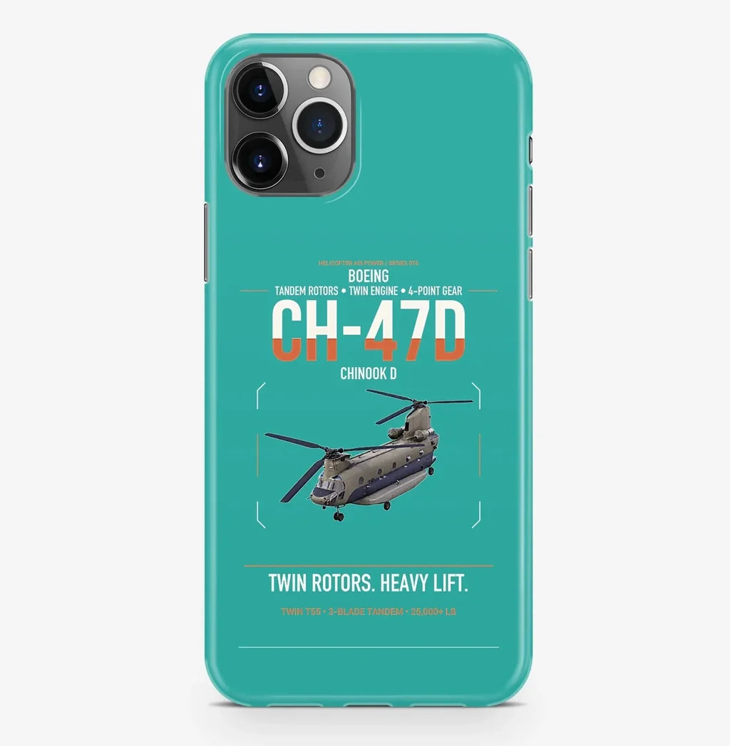 Boeing CH-47D design on turquoise magsafe iphone case, for iPhone Pro Max
