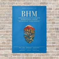 Thumbnail for Birmingham-Shuttlesworth International Airport BHM vertical canvas print - no frame - turquoise background