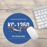 Thumbnail for KC-135Q Blackbird Tanker design on blue round mouse pad