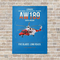 Thumbnail for Leonardo AW189 vertical canvas print - no frame - turquoise background