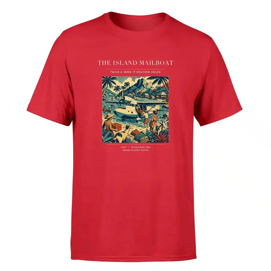 VINTAGE G4065 - The Island Mailboat - Premium T-Shirt design on red premium t shirt