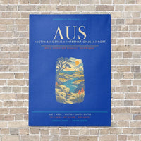 Thumbnail for Austin-Bergstrom International Airport AUS - Canvas Framed - Blue