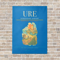 Thumbnail for Kuressaare Airport URE vertical canvas print - no frame - turquoise background
