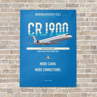 Thumbnail for Bombardier CRJ900 vertical canvas print - no frame - turquoise background
