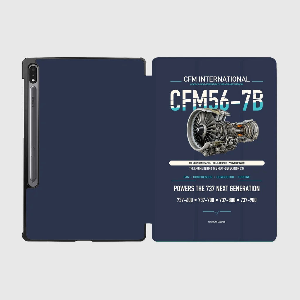 CFM56-7B design on navy blue samsung tablet tablet case