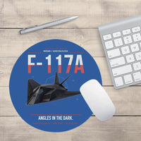 Thumbnail for F-117A Nighthawk design on blue round mouse pad