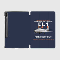 Thumbnail for FJ-1 Fury First Fury Straight Wing design on navy blue samsung tablet tablet case