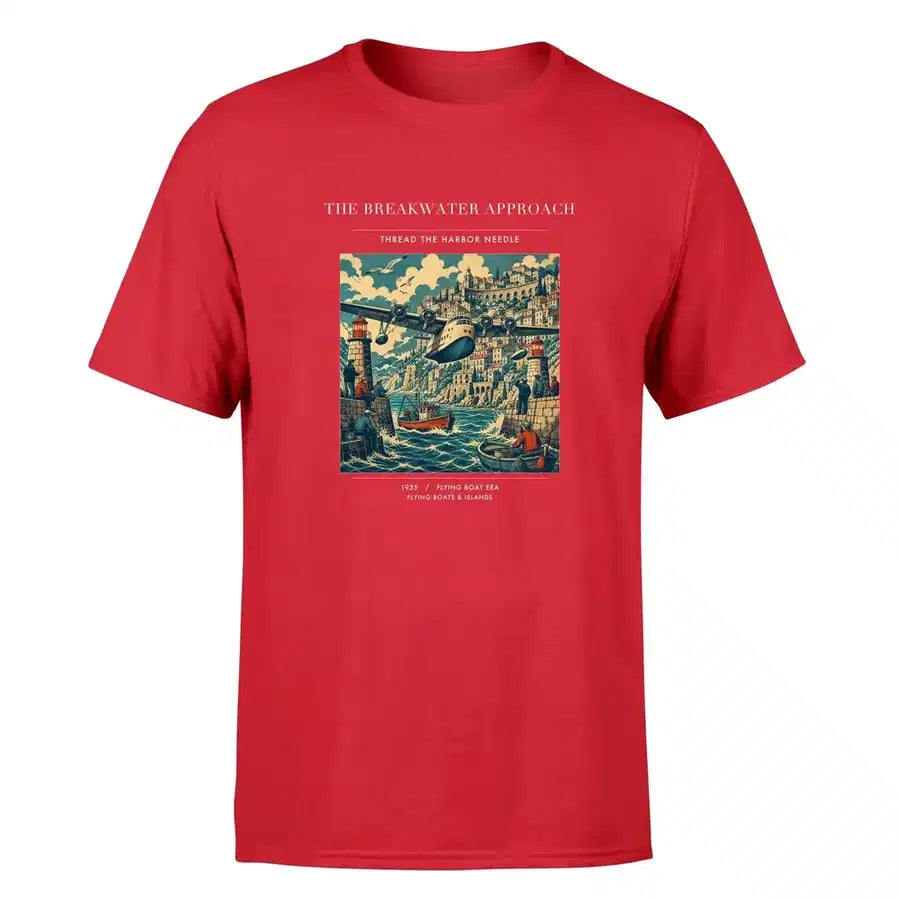 VINTAGE G4365 - The Breakwater Approach - Premium T-Shirt design on red premium t shirt