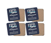 Thumbnail for Cessna Citation Excel design on navy blue 4 pieces set coaster