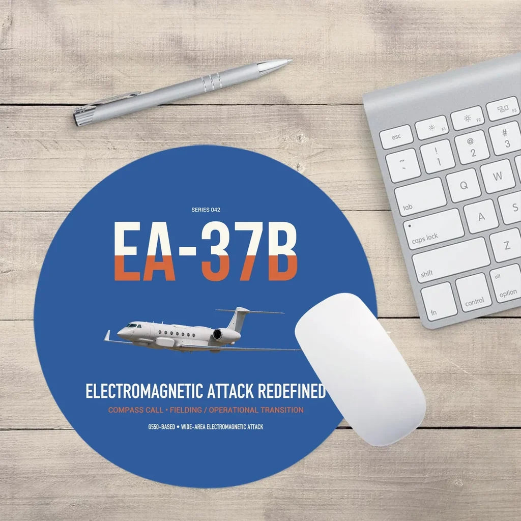 EA-37B Compass Call design on blue round mouse pad