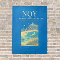 Thumbnail for Cornwall Airport Newquay NQY vertical canvas print - no frame - turquoise background