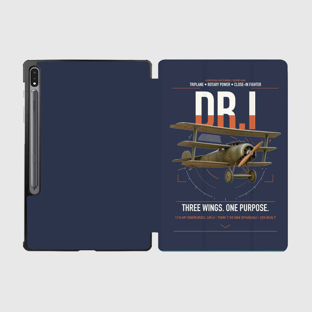 Fokker Dr.I design on navy blue samsung tablet tablet case