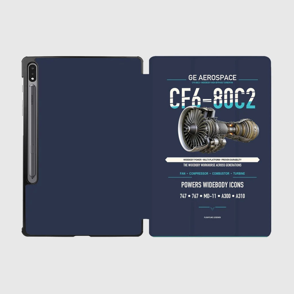 CF6-80C2 design on navy blue samsung tablet tablet case