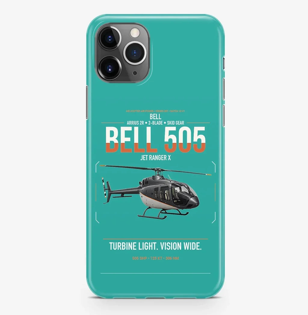 Bell 505 Jet Ranger X design on turquoise magsafe iphone case, for iPhone Pro Max