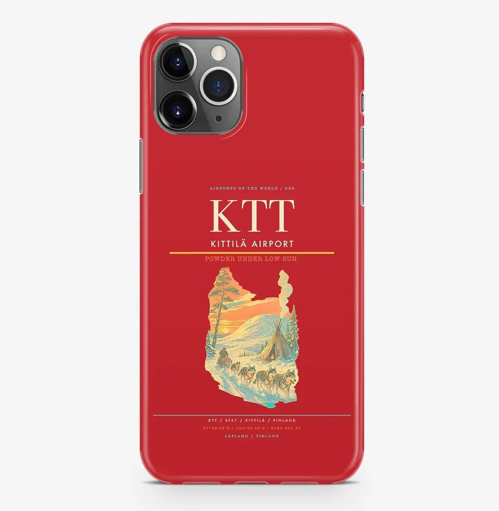 Kittilä Airport (KTT) design on red iPhone 16 Pro MagSafe case