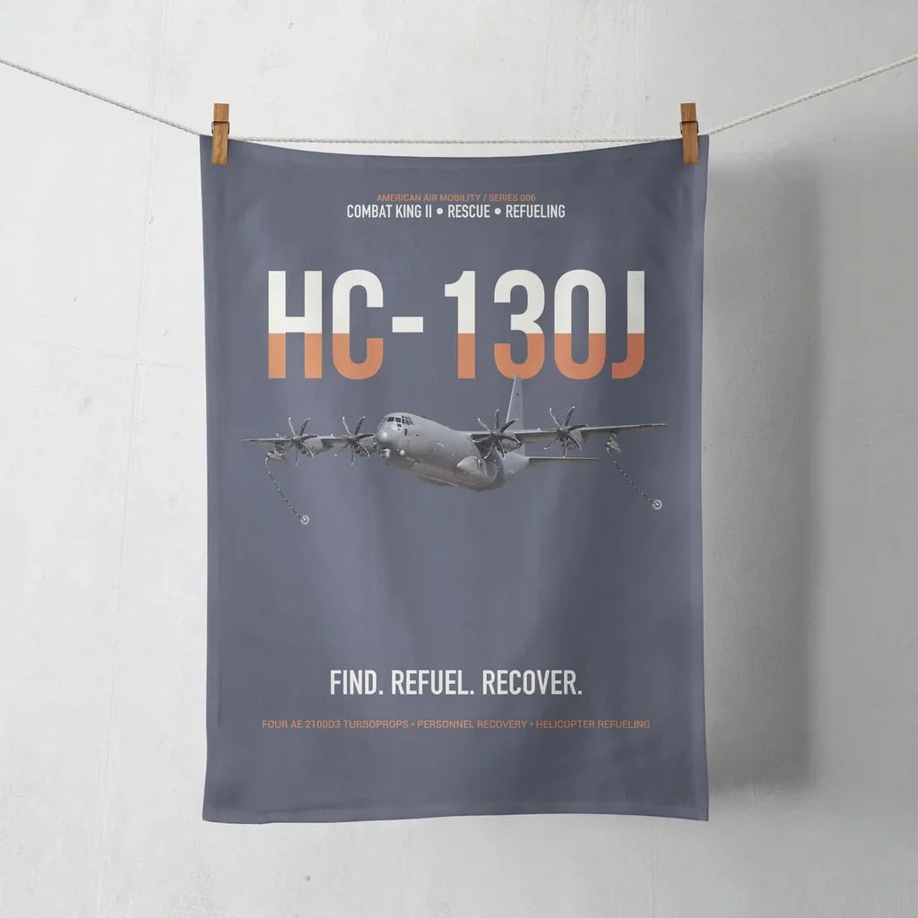 HC-130J COMBAT KING II design on navy blue towel