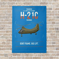 Thumbnail for Piasecki H-21C Shawnee vertical canvas print - no frame - turquoise background