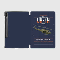 Thumbnail for Bell UH-1H Iroquois design on navy blue samsung tablet tablet case