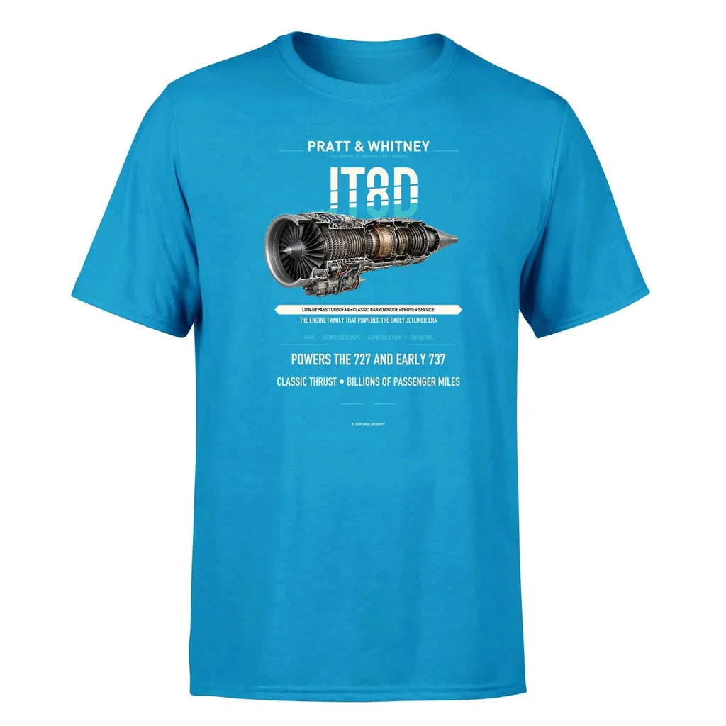 JT8D design on turquoise single side