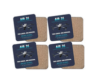 Thumbnail for DJI Air 3S design on navy blue 4 pieces set coaster