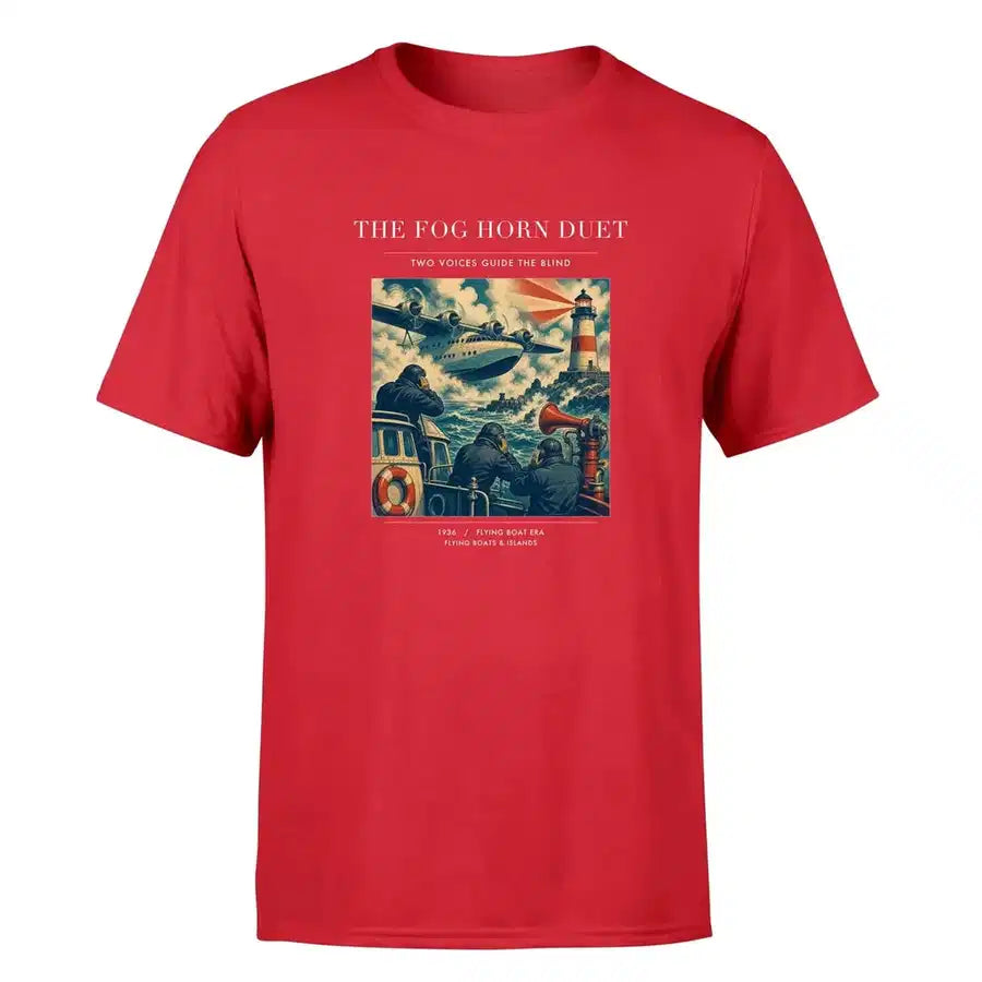VINTAGE G4437 - The Fog Horn Duet - Premium T-Shirt design on red premium t shirt