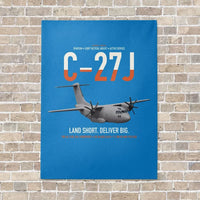Thumbnail for C-27J Spartan vertical canvas print - no frame - turquoise background