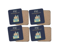 Thumbnail for Mercedita Airport (PSE) design on navy blue 4 pieces set coaster