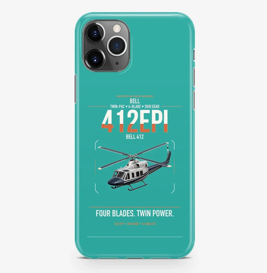 Bell 412EPI design on turquoise magsafe iphone case, for iPhone Pro Max