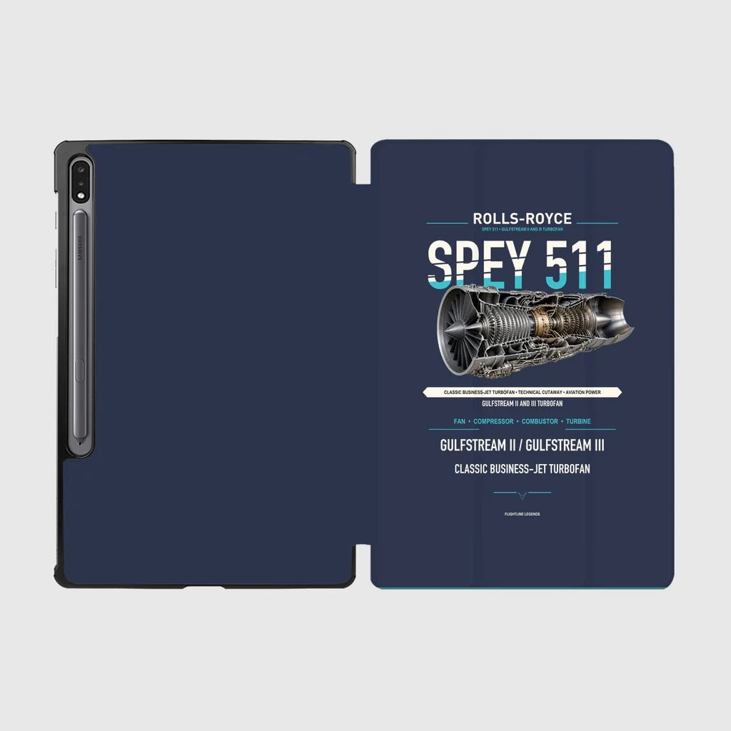 SPEY 511 design on navy blue samsung tablet tablet case