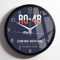 Thumbnail for RQ-4B Global Hawk design on navy blue framed wall clock