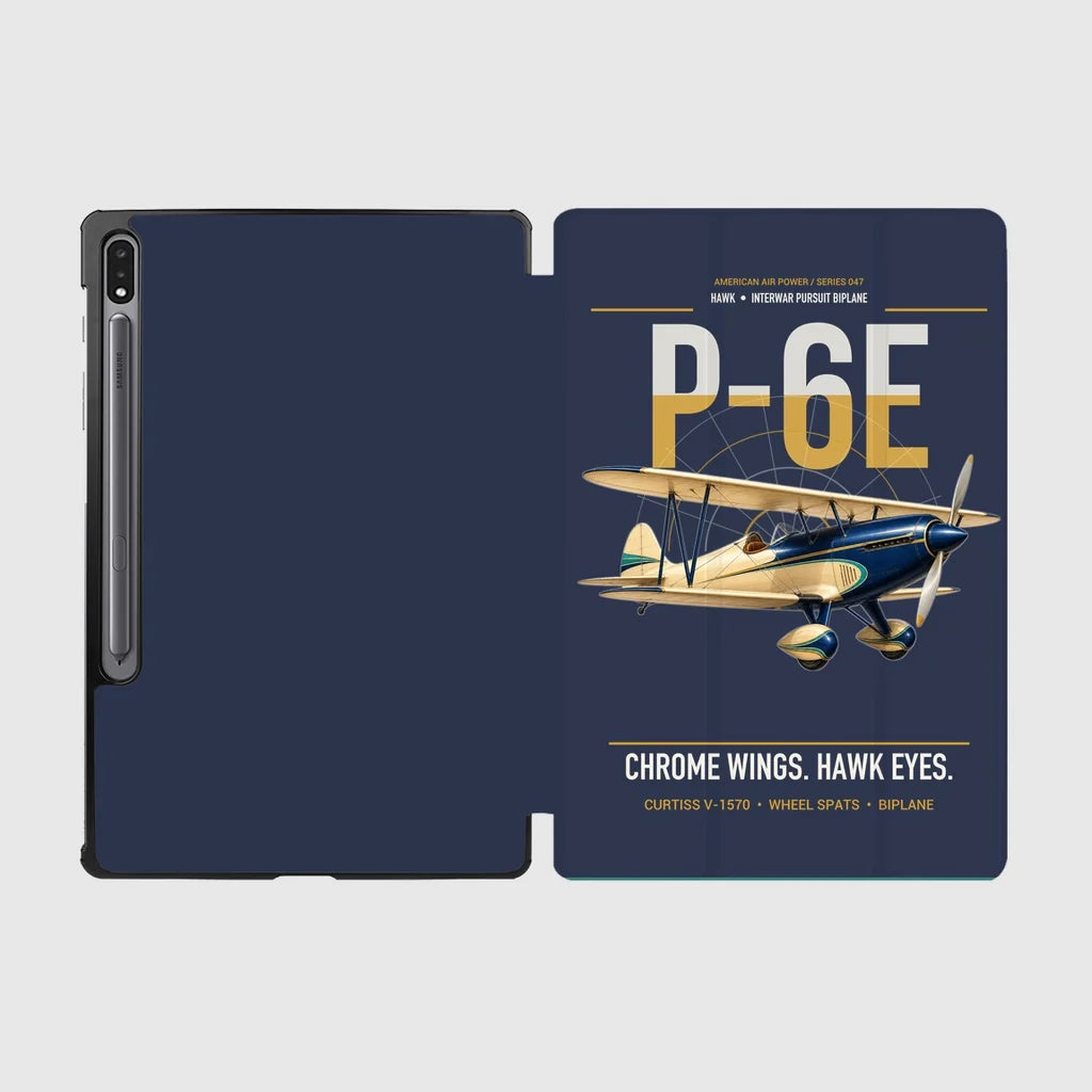 Curtiss P-6E Hawk design on navy blue samsung tablet tablet case