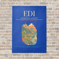 Thumbnail for Edinburgh Airport EDI - Canvas Framed - Blue