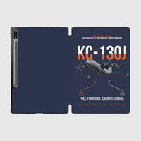 Thumbnail for KC-130J SUPER HERCULES design on navy blue samsung tablet tablet case