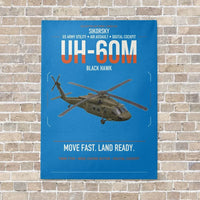 Thumbnail for Sikorsky UH-60M Black Hawk vertical canvas print - no frame - turquoise background