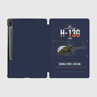 Thumbnail for Bell H-13G Sioux design on navy blue samsung tablet tablet case
