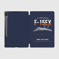 Thumbnail for F-15EX Eagle II Connect Carry Control design on navy blue samsung tablet tablet case