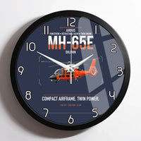 Thumbnail for Airbus MH-65E Dolphin design on navy blue framed wall clock