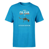 Thumbnail for Sikorsky CH-54A Tarhe design on turquoise t-shirt, single-side print