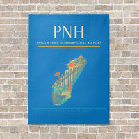 Thumbnail for Phnom Penh International Airport PNH vertical canvas print - no frame - turquoise background