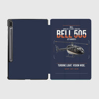 Thumbnail for Bell 505 Jet Ranger X design on navy blue samsung tablet tablet case