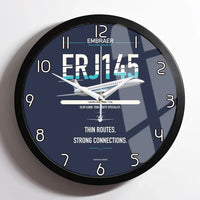 Thumbnail for Embraer ERJ145 design on navy blue framed wall clock