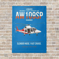 Thumbnail for Leonardo AW109SP GrandNew vertical canvas print - no frame - turquoise background