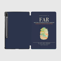 Thumbnail for Hector International Airport (FAR) design on navy blue samsung tablet tablet case