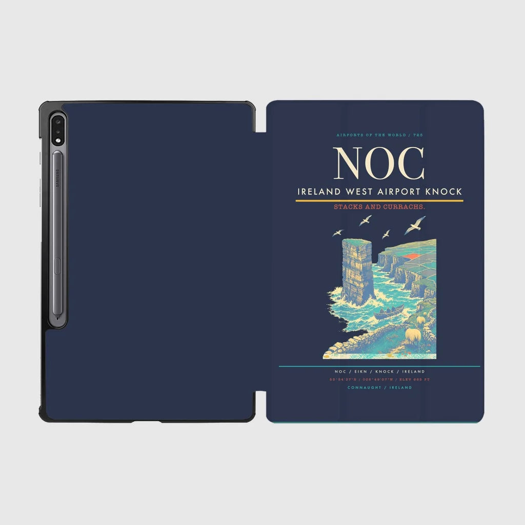 Ireland West Airport Knock (NOC) design on navy blue samsung tablet tablet case