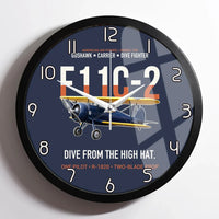 Thumbnail for F11C-2 Goshawk Dive from the High Hat design on navy blue framed wall clock