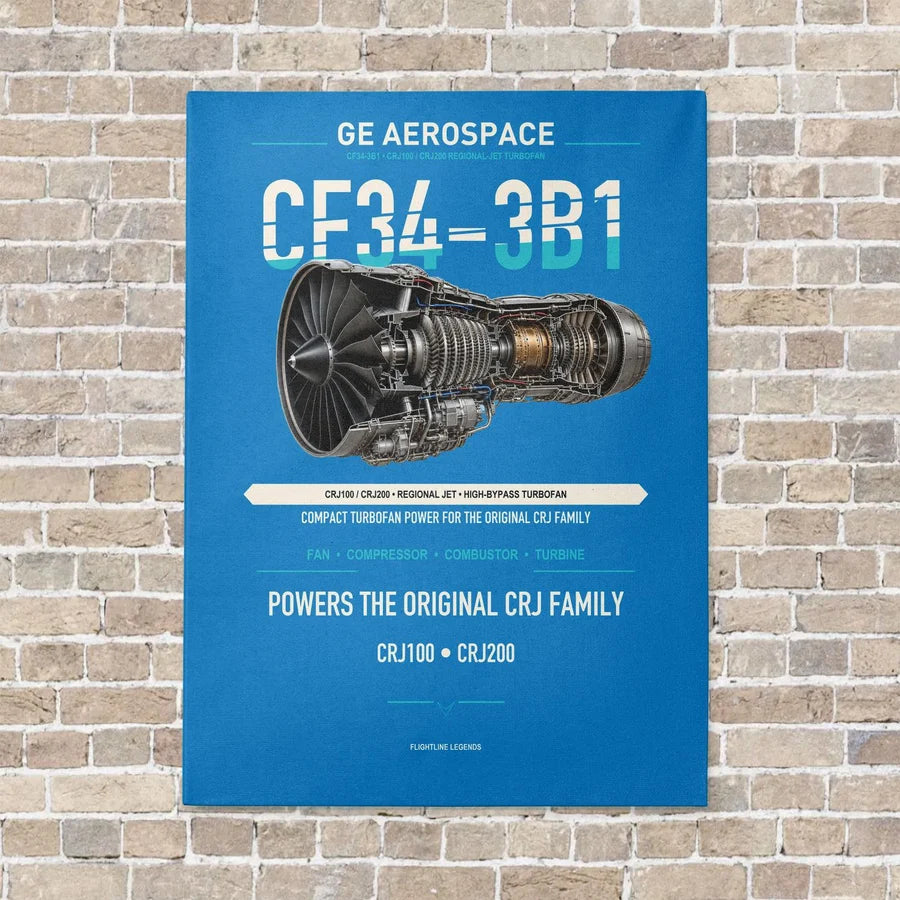 CF34-3B1 vertical canvas print - no frame - turquoise background