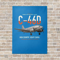 Thumbnail for C-46D Commando vertical canvas print - no frame - turquoise background